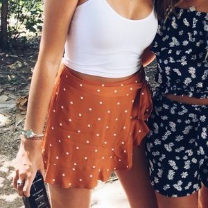 For Love And Lemons Polka Dot Wrap Skort
